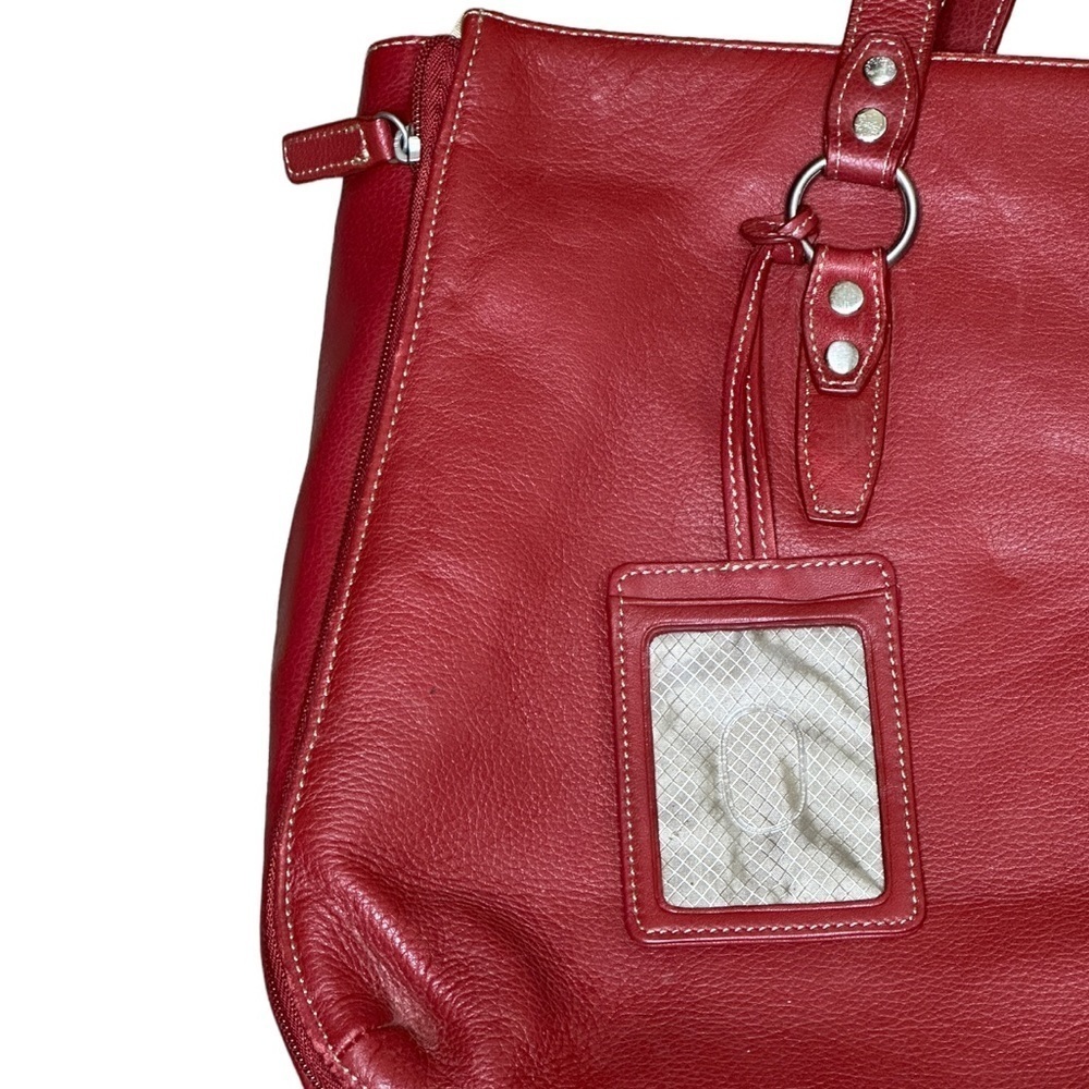 Rich Red Buxton Leather Large Padded Laptop Briefcase File Folder Shoulder Bag